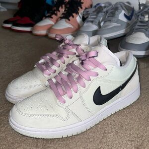 Sage green and pink Nike Jordan 1